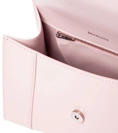 Shop Balenciaga Hourglass Small Leather Shoulder Bag In Pink