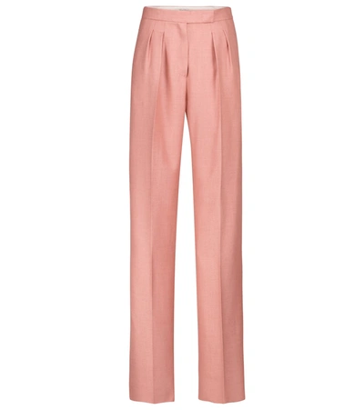 Shop Max Mara Josef Camel Hair And Silk Pants In Pink