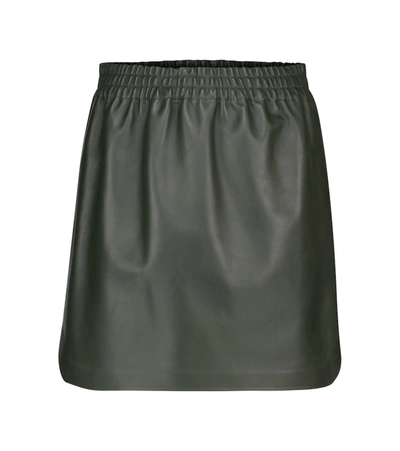 Shop Bottega Veneta Leather Miniskirt In Green