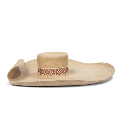 Shop Johanna Ortiz La Capitana Straw Hat In Neutrals