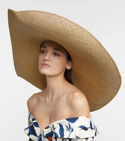 Shop Johanna Ortiz La Capitana Straw Hat In Neutrals