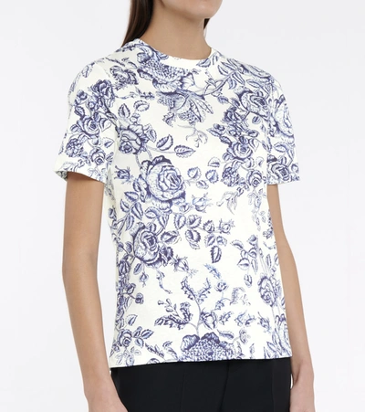 Shop Erdem Hettie Floral Cotton T-shirt In Blue