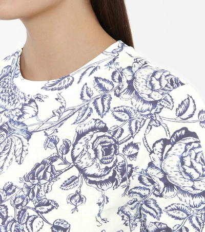 Shop Erdem Hettie Floral Cotton T-shirt In Blue