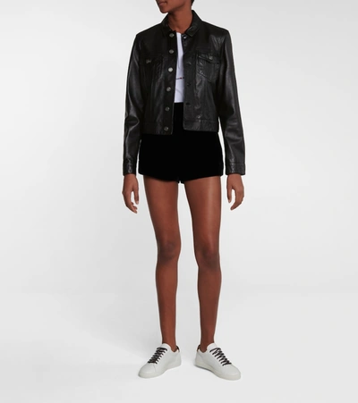 Shop Saint Laurent Leather Jacket In Black