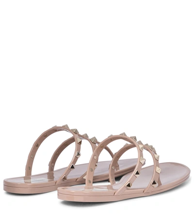 Valentino Garavani Woman Thong Sandal Light Brown Size 7 Rubber In Beige