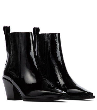 Shop Aeyde Kate Patent Leather Ankle Boots In Black