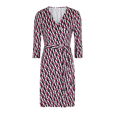 Shop Diane Von Furstenberg Julian Logo Silk-jersey Wrap Dress In Pink