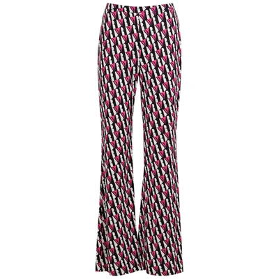 Shop Diane Von Furstenberg Caspian Logo Silk-jersey Trousers In Pink