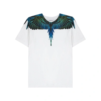 Shop Marcelo Burlon County Of Milan Wings White Printed Cotton T-shirt