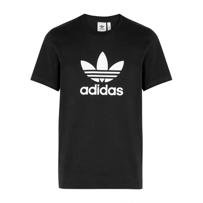 Shop Adidas Originals Black Logo-print Cotton T-shirt