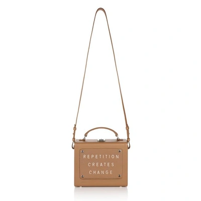 Shop Meli Melo Art Bag  "repetition Creates Change" Rebecca Ward Light Tan Leather Bag For Women