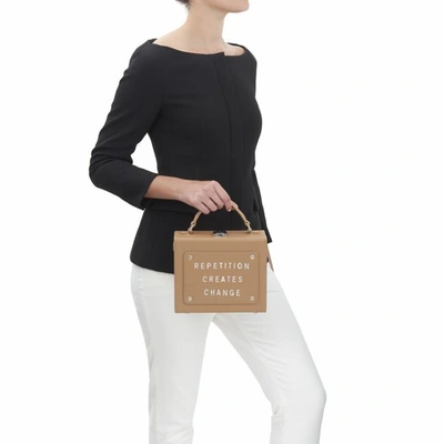Shop Meli Melo Art Bag  "repetition Creates Change" Rebecca Ward Light Tan Leather Bag For Women