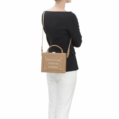 Shop Meli Melo Art Bag  "repetition Creates Change" Rebecca Ward Light Tan Leather Bag For Women