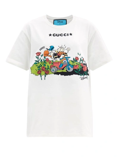 Gucci Off-white Disney Edition Garden Roses Donald Duck T-shirt | ModeSens