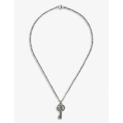 Shop Gucci Double G Key Sterling-silver Necklace