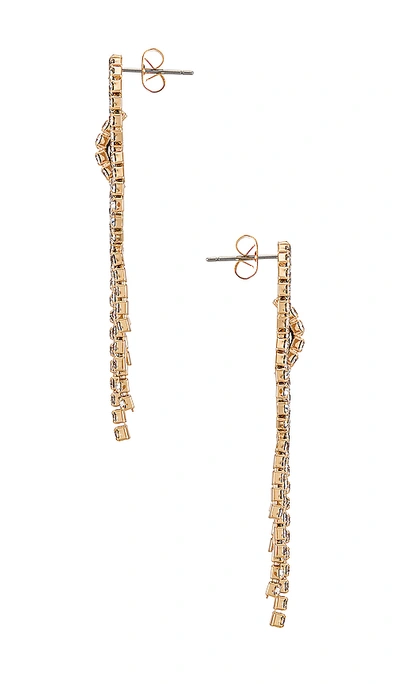 Ettika Dancing Crystal Chain Fringe Earrings In Gold