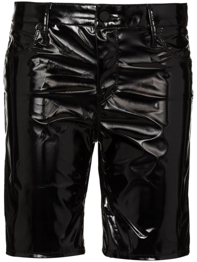 Shop Rta High-waist Faux-leather Shorts In Black