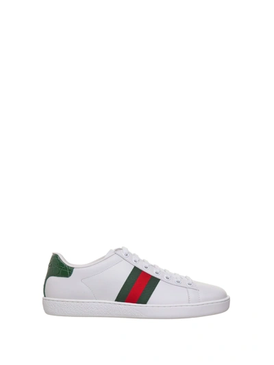 Shop Gucci Ace Sneakers In Bianco Verde