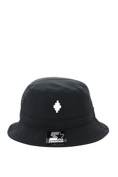 Shop Marcelo Burlon County Of Milan Starter Cross Bucket Hat In Black White (black)