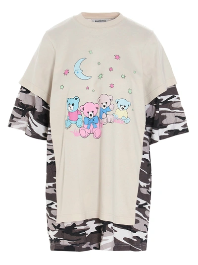Shop Balenciaga Teddy Bears T-shirt In Multicolor