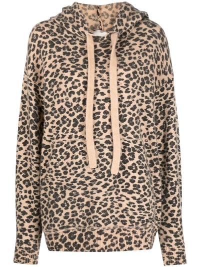 Laneus Leopard Print Drawstring Hoodie In Neutrals