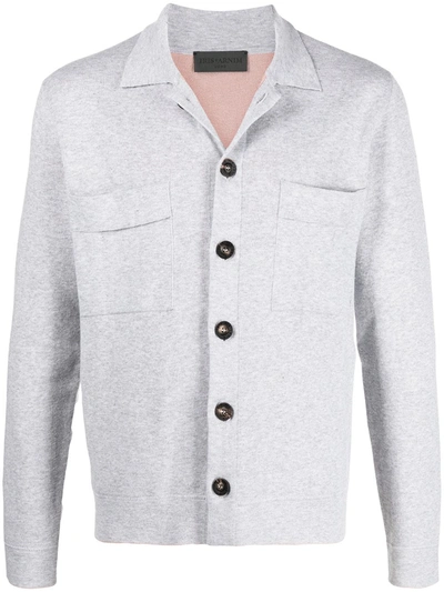 Shop Iris Von Arnim Fine Knit Buttoned Cardigan In Grey