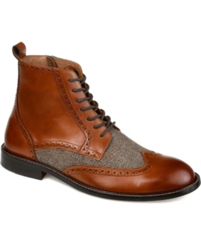 Shop Thomas & Vine Men's Jarett Wingtip Ankle Boot In Cognac
