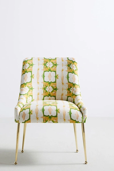 Shop Anthropologie Minara-printed Elowen Chair In Yellow