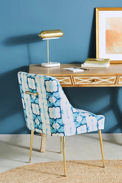 Shop Anthropologie Minara-printed Elowen Chair In Blue