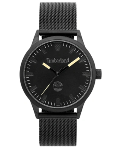 Shop Timberland Men's Black Stainless Steel Mesh Bracelet Watch 40mm