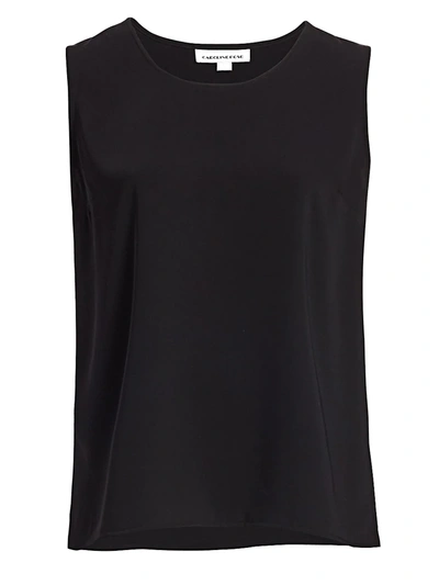 Shop Caroline Rose, Plus Size Women's Suzette Crepe Tank Top In Black