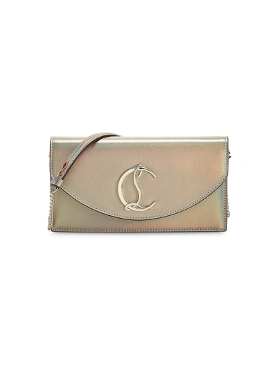 Shop Christian Louboutin Women's Loubi54 Iridescent Leather Clutch In Gold