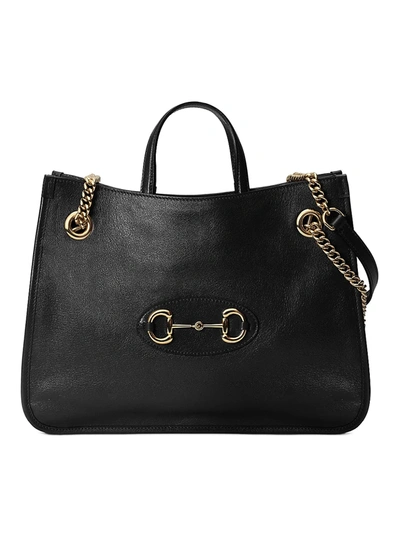 Shop Gucci 1955 Horsebit Medium Tote Bag In Black