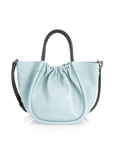 Shop Proenza Schouler Small Ruched Leather Tote In Baby Blue