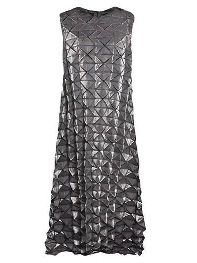Shop Issey Miyake Frost Sleeveless Textured Pleat Dress In Dark Grey