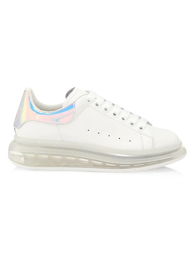 Shop Alexander Mcqueen Men's Oversized Gel Sole Leather Platform Sneakers In White Multi