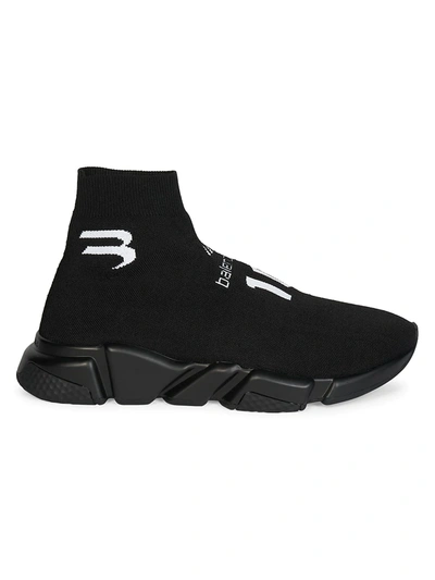 Shop Balenciaga Soccer Speed Sneakers In Black White