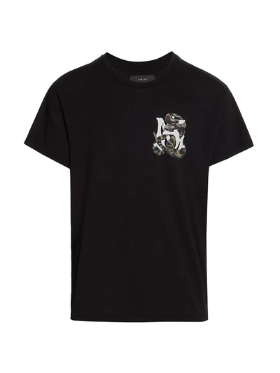 Shop Amiri Snake Logo Graphic T-shirt In Black