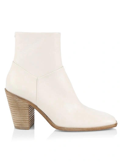 Shop Rag & Bone Axel Square-toe Leather Ankle Boots In Antique White