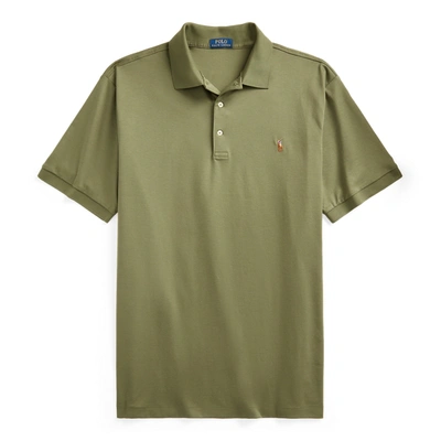 Shop Polo Ralph Lauren Soft Cotton Polo Shirt In Army Olive