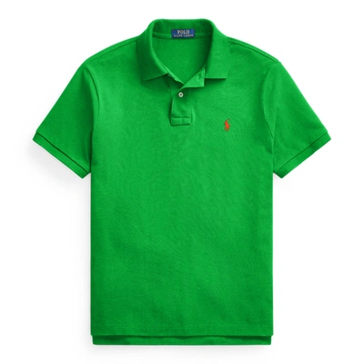 Shop Polo Ralph Lauren Mesh Polo Shirt In Golf Green/c3838