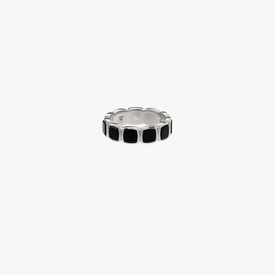 Shop Tom Wood Sterling Silver Cushion Band Polished Onyx Ring