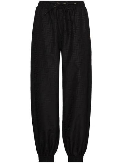 Shop Fendi Ff-logo Print Track Pants In Black