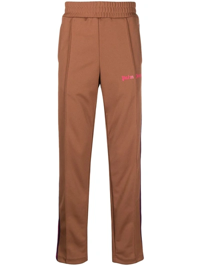 Shop Palm Angels Side-stripe Track Trousers In Brown