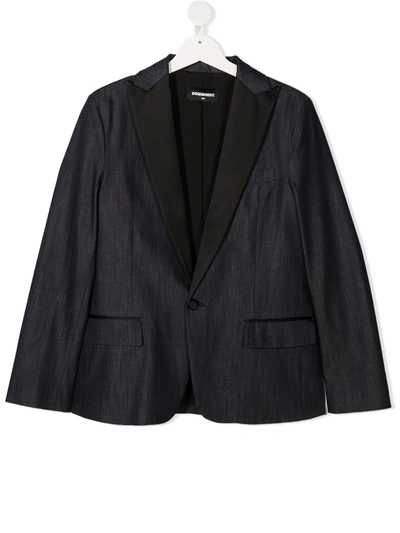 Shop Dsquared2 Single Button Blazer In Blue