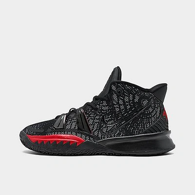 Shop Nike Big Kids' Kyrie 7 Basketball Shoes In Black/black/university Red/white