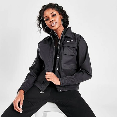 Nike Sportswear Swoosh Women's Woven Jacket In Black/black | ModeSens