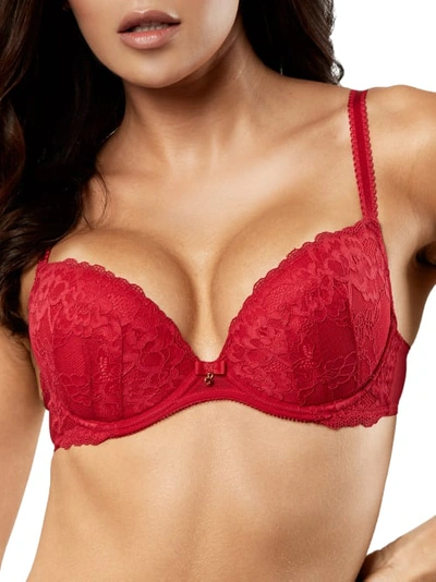 Ann Summers Sexy Lace Plunge Push-up Bra In Red