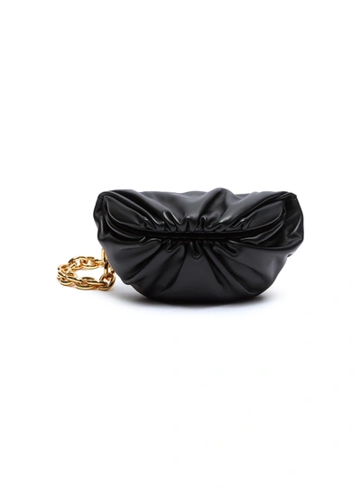 Shop Bottega Veneta The Pouch' Chain Leather Shoulder Bag In Black
