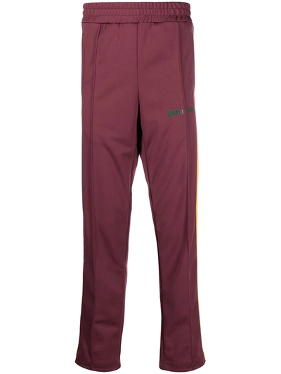 Shop Palm Angels Logo Print Track Pants In Red
